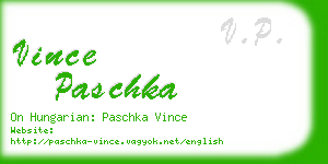 vince paschka business card